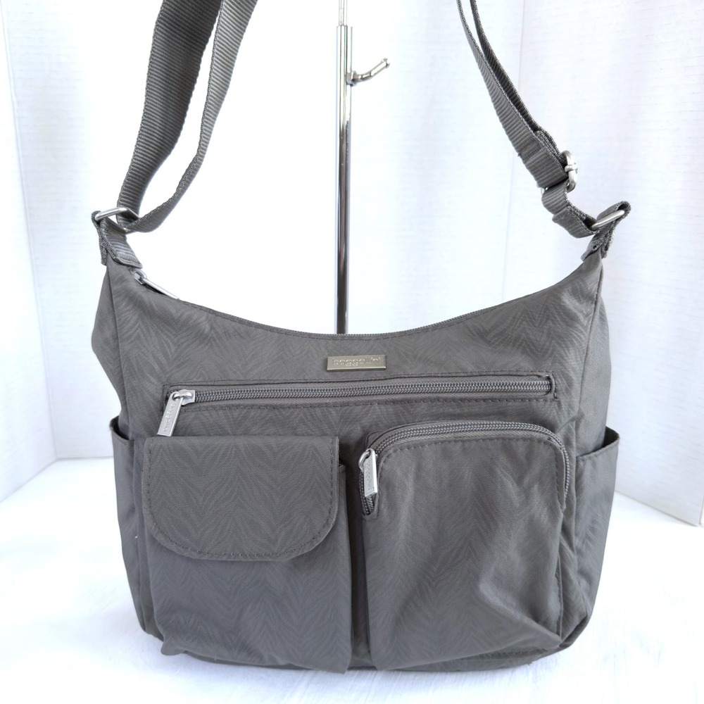 Baggallini Crossbody EVERYPLACE Bagg Gray Tone-on-Tone Lightweight Water Resist